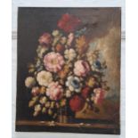 GATT Still life, vase of flowers, oil on canvas, signed, 61cm x 51cm