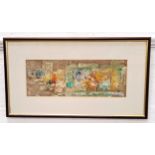 M. DECHAT Clyde side, oil on board, signed and dated 1990, 15cm x 40.5cm