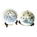 TEK SING CARGO two Chinese porcelain shallow bowls with blue and white floral decoration, 15.5cm