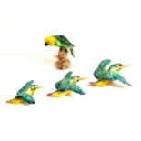 SET OF THREE GRADUATED BESWICK KINGFISHER WALL ORNAMENTS numbered 729, the largest approximately