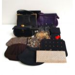 SELECTION OF THIRTEEN VINTAGE HANDBAGS including one by Fassbender of London and another by Trinity,