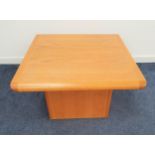 VEJLE STOLE MOBELFABRIK DANISH TEAK OCCASIONAL TABLE the square top with rounded sides on a square