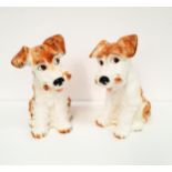 PAIR OF LARGE SYLVAC DOGS both in white at tan and numbered 1380 Z, 28cm high