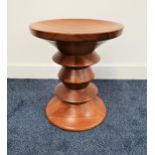 RAY EAMES VITRA STOOL in walnut, with label to base, 38.5cm high