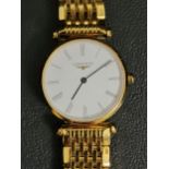 LADIES LONGINES LA GRANDE CLASSIQUE DE LONGINES WRISTWATCH the white dial with Roman numerals, the