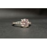 DIAMOND SOLITAIRE RING the central round brilliant cut diamond approximately 1.7cts, flanked by