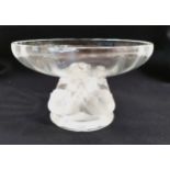 LALIQUE NOGENT BON BON DISH the circular bowl supported by four birds on a circular base, signed