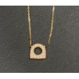 EIGHTEEN CARAT GOLD MINI SUCCESS NECKLACE BY FRED the openwork geometric pendant set with sixteen