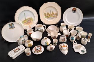 SELECTION OF SCOTTISH THEMED GOSS WARE comprising a Largs plate, Innerleithen plate, two 1938