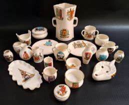 SELECTION OF GOSS WARE comprising Boulogne-Sur-Mer vase, New South Wales plate, South African