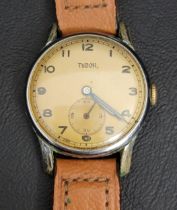 GENTLEMAN'S TUDOR WRISTWATCH circa1950s/60s, the dial with Arabic numerals and subsidiary seconds