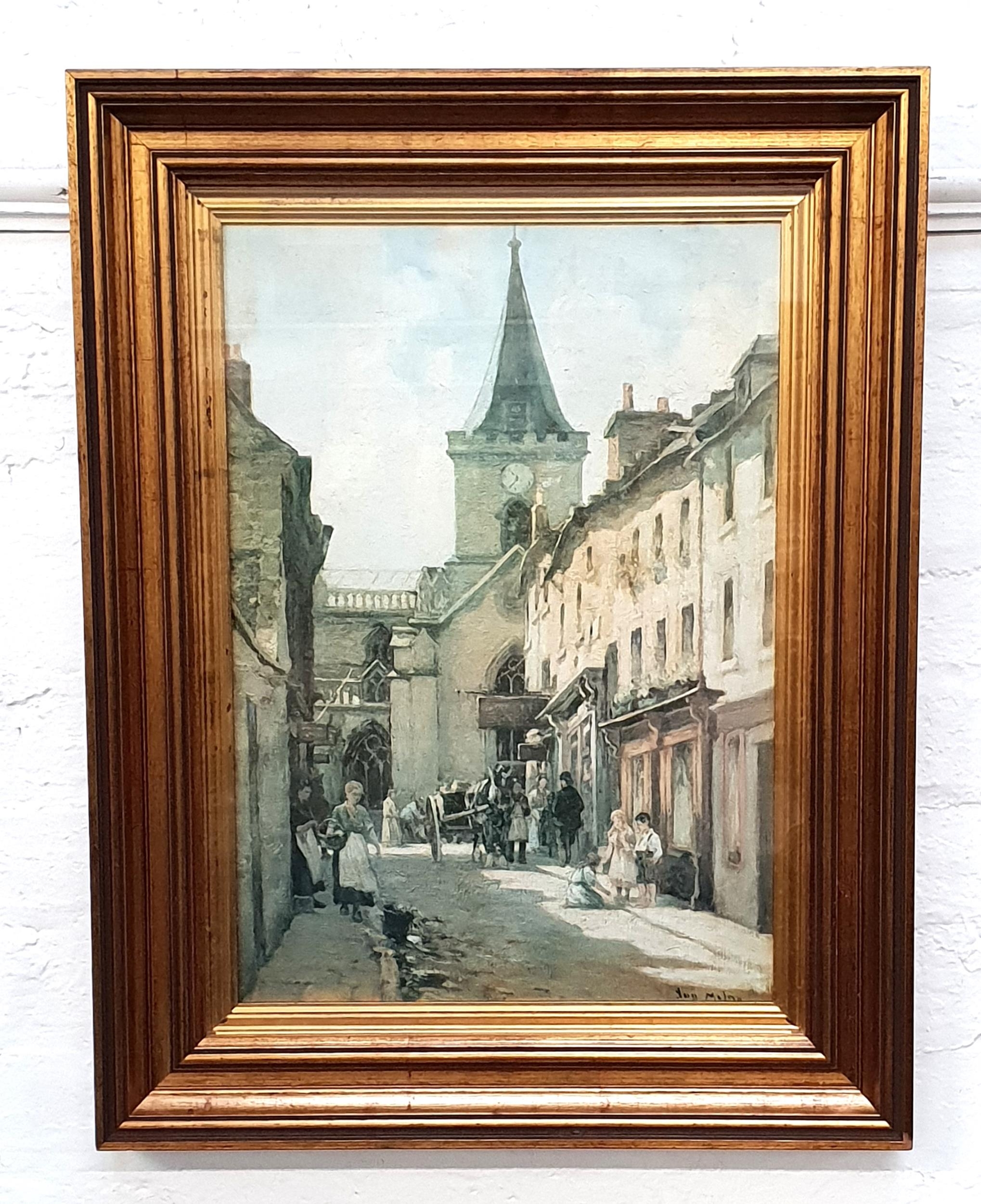 JOSEPH MILNE Kirkgate, Perth, print with label to verso, 57cm x 40cm