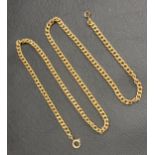 EIGHEEN CARAT GOLD CURB LINK NECK CHAIN 46cm long and approximately 7.3 grams