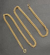 EIGHEEN CARAT GOLD CURB LINK NECK CHAIN 46cm long and approximately 7.3 grams