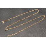 TEN CARAT GOLD ROPE TWIST NECK CHAIN 41cm and approximately 2.3 grams