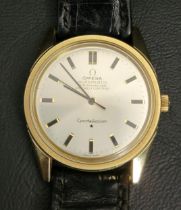 GENTLEMAN'S OMEGA CONSTELLATION AUTOMATIC WRISTWATCH the silvered dial with baton five minute