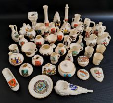 SELECTION OF GOSS WARE comprising a Lostwithiel Eddystone lighthouse, Lee On Sea spill vase, Margate