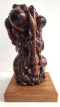 CLIVE VINCENT JACHNIK A rose for Felicia, carved yew on a mahogany base, 49cm high