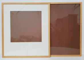PAIR OF PICTURE FRAMES with glass, 61cm x 53cm (2)