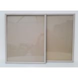 PAIR OF GREY PAINTED PICTURE FRAMES with glass, 51.5cm x 42cm (2)
