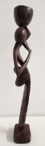 CLIVE VINCENT JACHNIK Congolese female water carrier, carved wenge, 42cm high