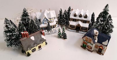 TWO HAWTHORNE VILLAGE ILLUMINATED CHRISTMAS SCENES comprising Holiday Bed And Breakfast and From