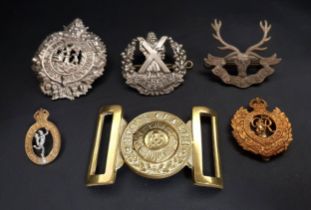 SELECTION OF MILITARY BADGES comprising the Argyll And Sutherland Highlanders, Queens Own Cameron