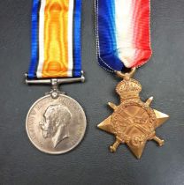 TWO WWI MEDALS the 1914 Star and the British War medal, awarded to 22125 Pte. T.Leary A.S.C., both