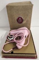 VINTAGE PIFCO HAIR DRYER with a pink Bakelite body, boxed