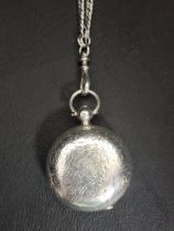 VICTORIAN SILVER SOVEREIGN HOLDER engraved with a floral motif, Birmingham 1896, on an unmarked