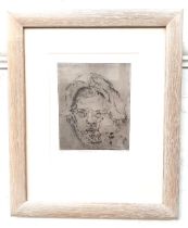 MARK GILBERT GSA Rachael II, etching, signed and label to verso, 19.5cm x 15.5cm