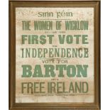 1918 General Election, poster "Sinn Fein - The Women of Wicklow - Will Cast Their - First Vote for