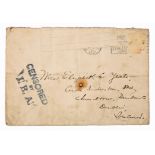 Envelope 1921, Censored by I.R.A., addressed to Miss Elizabeth Yeats, Cuala Industries Ltd,