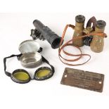 Great War 1914-18 German field binoculars, "Feldglas 08 Spindler & Hoyer Gottingen", with strap