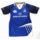 Rugby, Leinster rugby jersey, 2011-2012 season, signed (faded) by Leinster legends Ica Nacewa, Brian