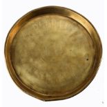 Advertising, Corcoran & Co's. Mineral Waters Carlow, etched brass tray, centred with a vignette of