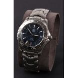 Tag Heuer Link stainless steel gentleman's wristwatch, model no. WJ1112, blue dial, rotating