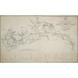 1840s Irish Railway map. An engraved map of "a Portion of the Projected Leinster & Munster Railway