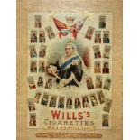 Wills's Cigarettes Victorian advertising poster, Souvenir of Diamond Jubilee, centred by a