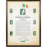 1916-1966 Commemorative issue of the Proclamation of The Irish Republic, the text of the