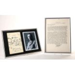 Sean O'Casey and Lord Dunsany signed letters. Sean O'Casey (1880-1964) signed letter (September 5,