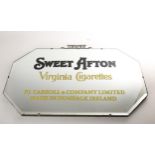 Advertising mirror, Sweet Afton - Virginia Cigarettes - PJ Carroll & Company Limited - Made in