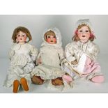 Schoenau & Hoffmeister bisque-head 'Hanna' doll, blond wig, sleeping brown eyes, open mouth with two