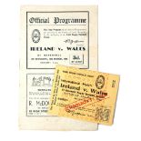 Rugby 1948-2009 Ireland v Wales Grand Slam programmes. 1948 (13 March) Ireland v. Wales, programme