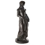 Copeland figure of Marguerite, with a bronze effect glaze. Designed by Sarah Terry for Copeland.