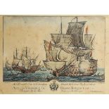 Early 18th century French prints of British Navy ships, after A. Roublard, hand coloured