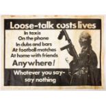 Northern Ireland troubles, Republican posters, 'Loose Talk Costs Lives' above an image of a