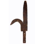 1798 Pike head. 18th century blacksmith-forged wrought iron pike head. The spear-shaped blade with