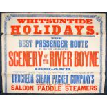 Travel poster, Ireland, Scenery of the River Boyne. Drogheda Steam Packet Company poster, two-