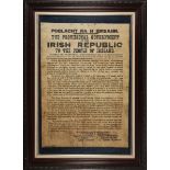 1916 Proclamation of the Irish Republic. a mid-20th century reproduction of the 1916 document,